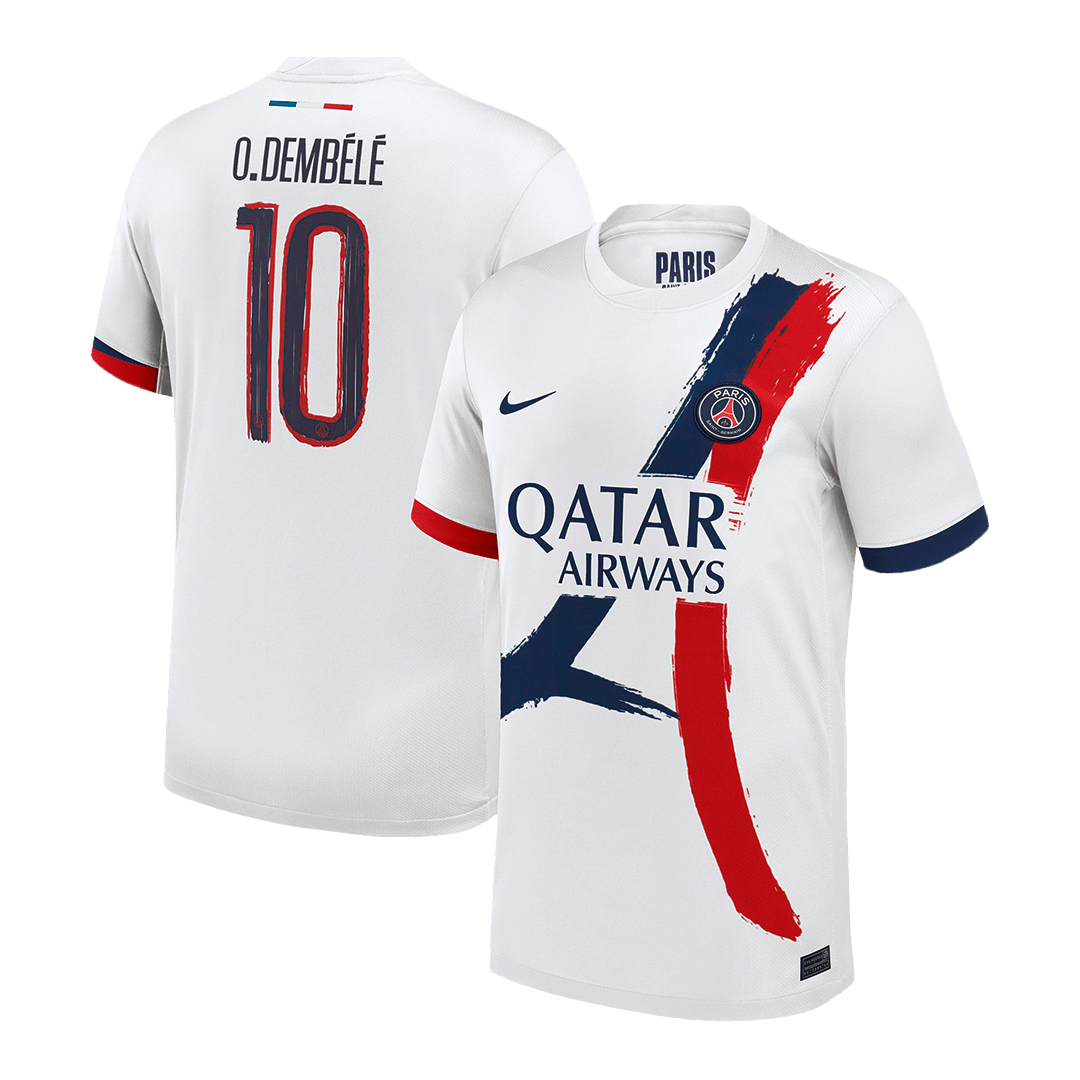 O.DEMBÉLÉ #10 PSG Maillot Extérieur 2025/26 Blanc - LDC