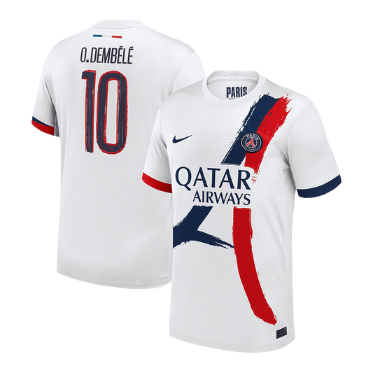 O.DEMBÉLÉ #10 PSG Maillot Extérieur 2025/26 Blanc - LDC