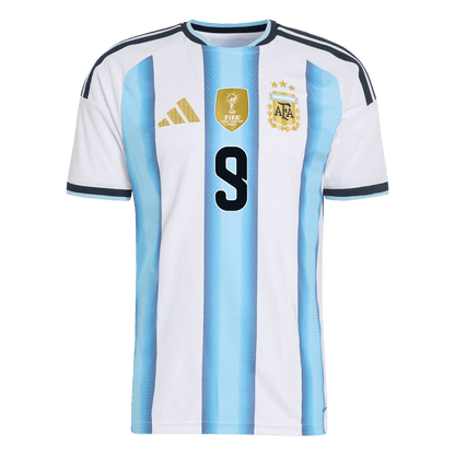J. ALVAREZ #9 Maillot Domicile Argentine - Coupe du Monde 2026 Bleu&Blanc Joueur