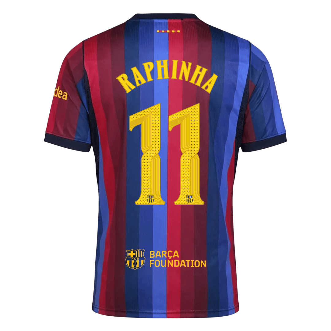 رافينيا #11 برشلونة القميص الأساسي 2026/27 أزرق وعنابي - دوري أبطال أوروبا