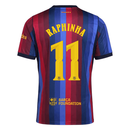 رافينيا #11 برشلونة القميص الأساسي 2026/27 أزرق وعنابي - دوري أبطال أوروبا