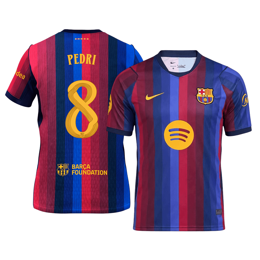 PEDRI #8 Barcelone Domicile Maillot 2026/27 Bleu&Grenat - UCL