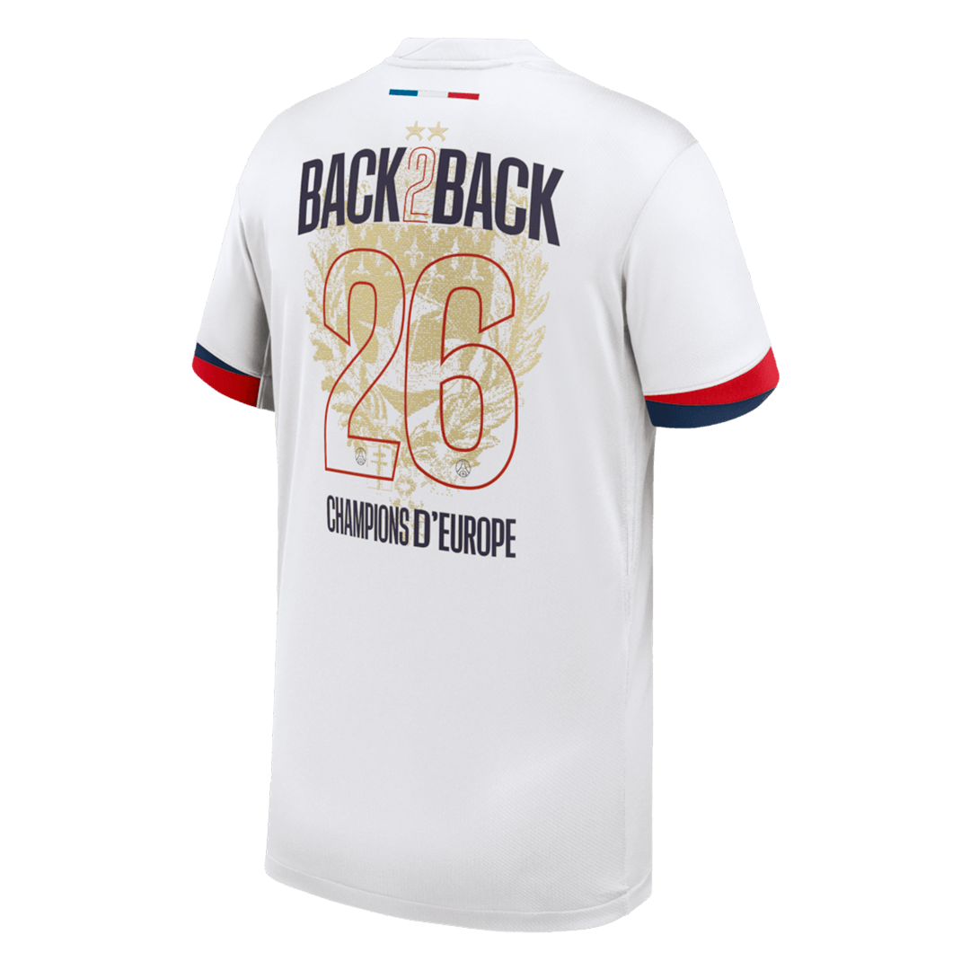 Champions of Europe #26 PSG Extérieur Maillot 2024/26 Blanc - CHAMPIONS OF EUROPE
