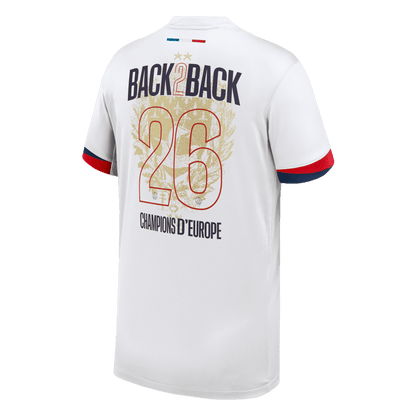 Champions of Europe #26 PSG Extérieur Maillot 2024/26 Blanc - CHAMPIONS OF EUROPE