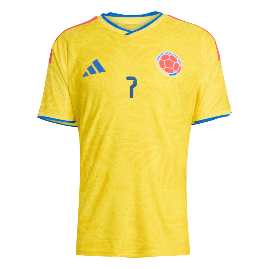 LUIS DÍAZ #7 Colombie Maillot Domicile - Coupe du Monde 2026 Jaune Joueur