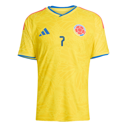 LUIS DÍAZ #7 Colombie Maillot Domicile - Coupe du Monde 2026 Jaune Joueur