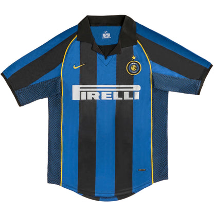 Maillot Rétro Domicile Inter Milan 2001/02 Bleu et Noir