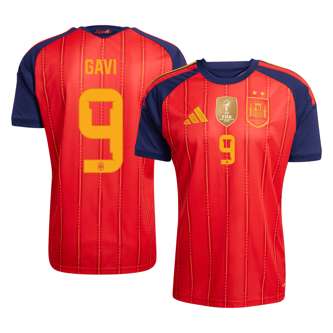 GAVI #9 Espagne Domicile Maillot - Coupe du Monde 2026 Rouge