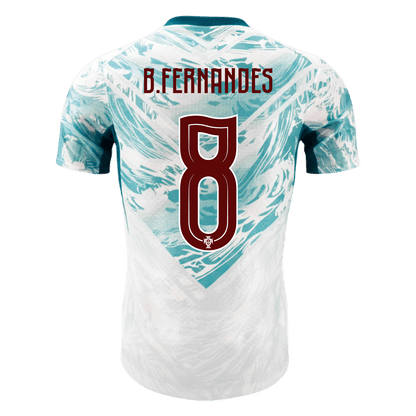 B.FERNANDES #8 Portugal Extérieur Maillot - Coupe du Monde 2026 Blanc&Vert Joueur
