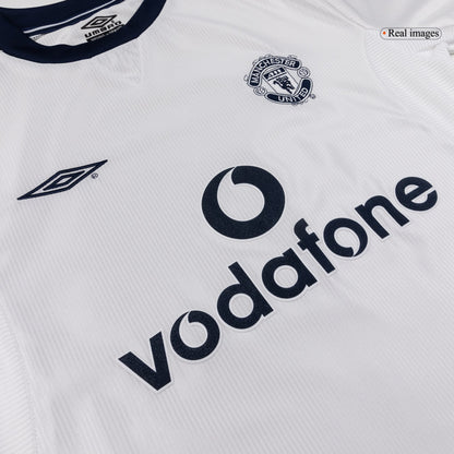 Retro BECKHAM #7 Manchester United Extérieur Maillot 2000/01 Blanc