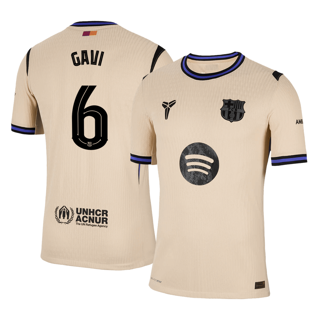 GAVI #6 Barcelone Extérieur Maillot 2025/26 Jaune Joueur - UCL