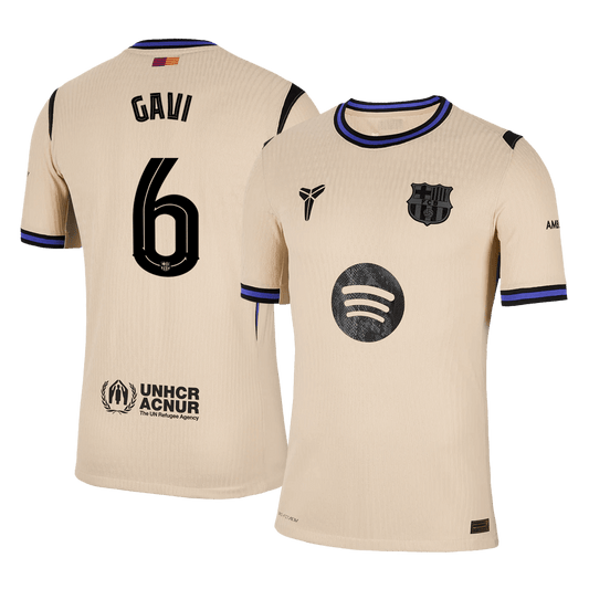 GAVI #6 Barcelone Extérieur Maillot 2025/26 Jaune Joueur - UCL
