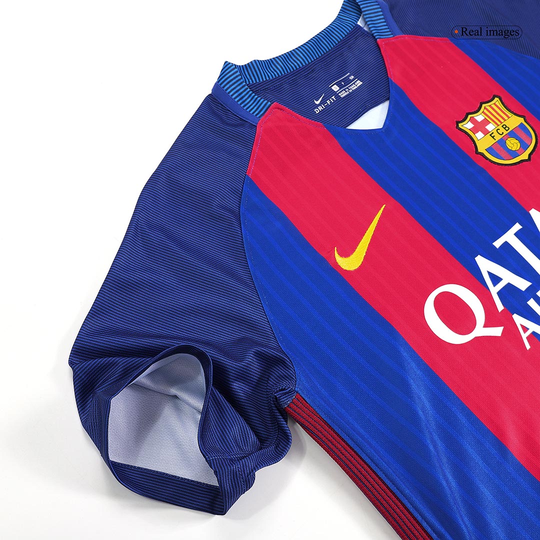 Retro Barcelona Domicile Maillot 2016/17 Rouge&Bleu
