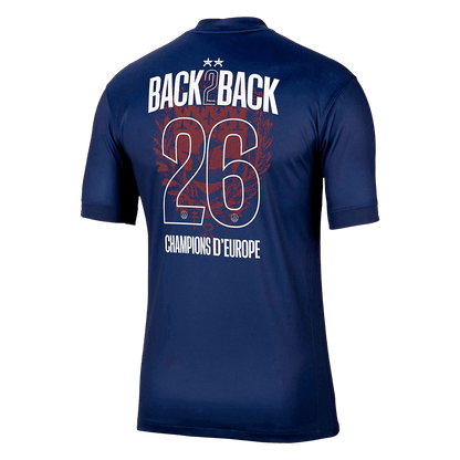 Champions of Europe #26 PSG Domicile Maillot 2025/26 Bleu marine - Super