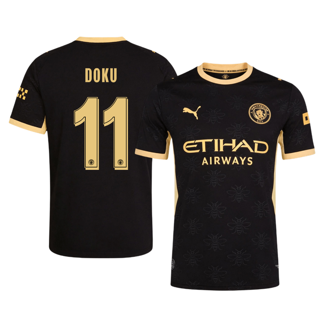 DOKU #11 Manchester City Extérieur Maillot 2026/27 Noir Joueur - UCL