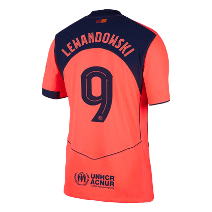 LEWANDOWSKI #9 Barcelone Troisième Maillot 2025/26 Orange Joueur - UCL