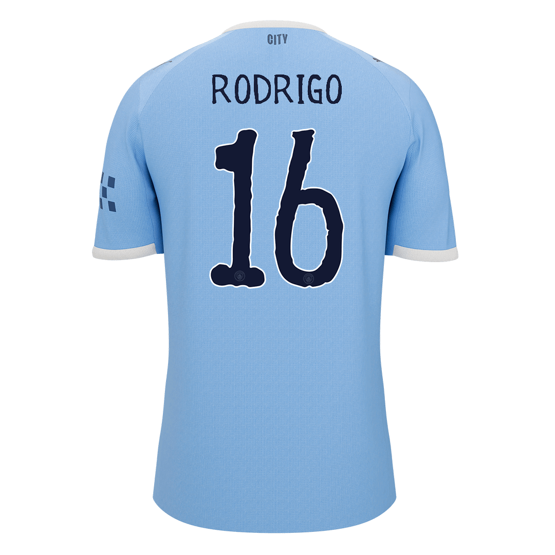 RODRIGO #16 Manchester City Domicile Maillot - Coupe du Monde 2025/26 Bleu - Super