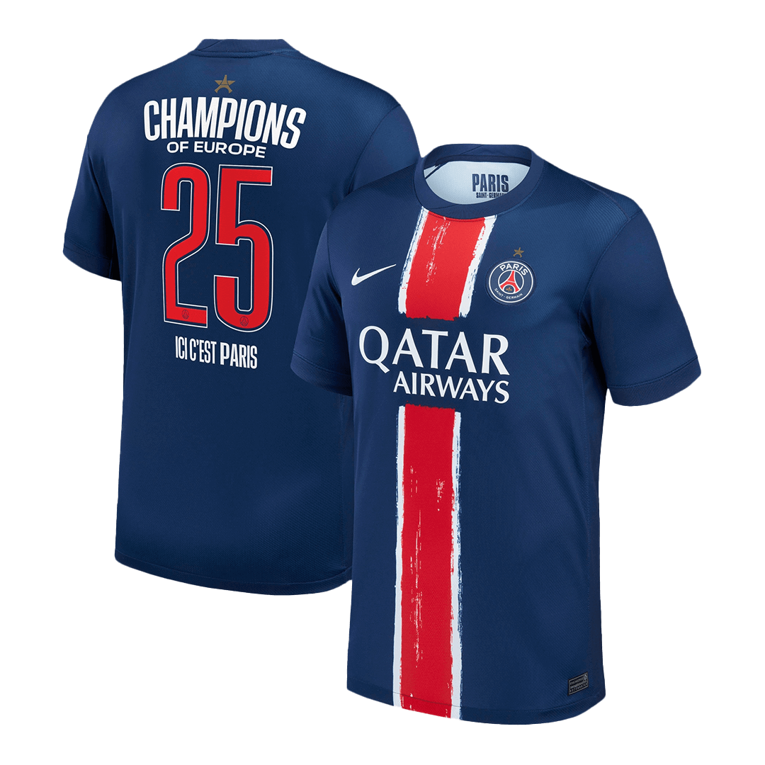 CHAMPIONS #25 PSG Domicile Maillot 2024/25 Bleu marine - CHAMPIONS OF EUROPE