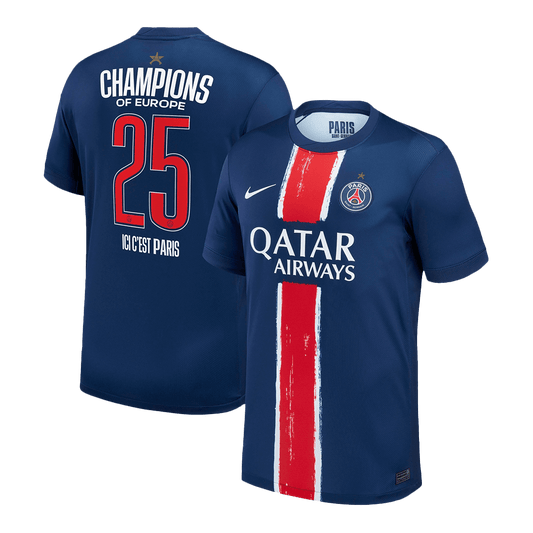 CHAMPIONS #25 PSG Domicile Maillot 2024/25 Bleu marine - CHAMPIONS OF EUROPE
