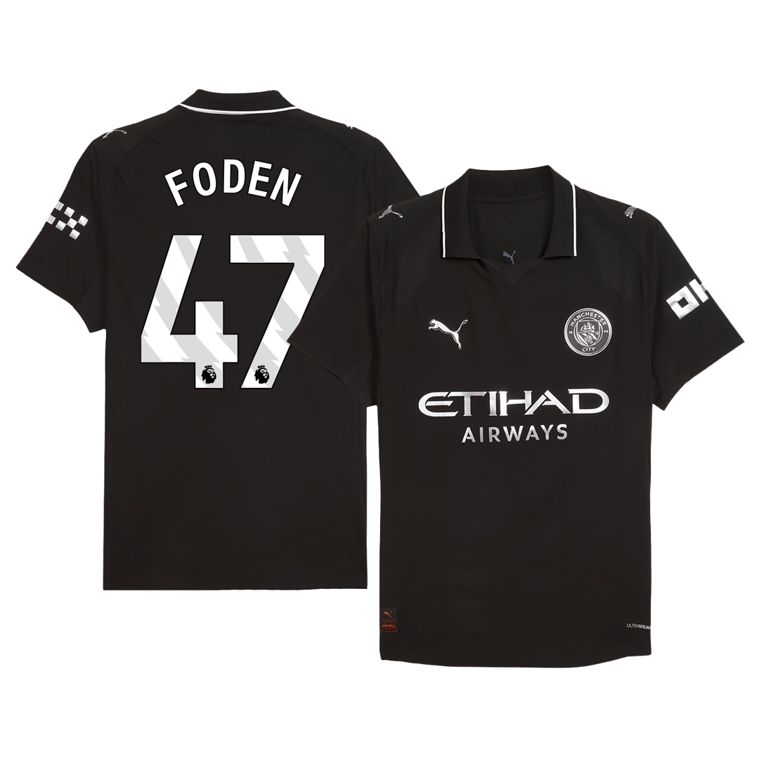 FODEN #47 Manchester City Extérieur Maillot 2025/26 Noir Joueur