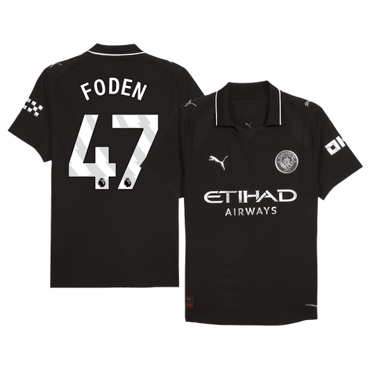 FODEN #47 Manchester City Extérieur Maillot 2025/26 Noir Joueur