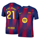 F.DE JONG #21 Barcelone Domicile Maillot 2025/26 Rouge&Bleu Joueur