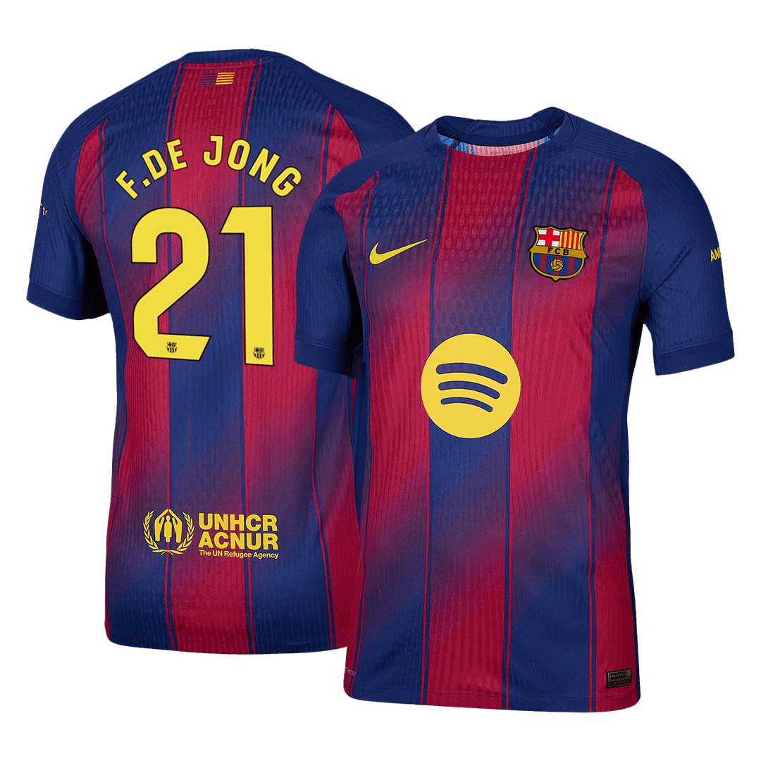 F.DE JONG #21 Barcelone Domicile Maillot 2025/26 Rouge&Bleu Joueur