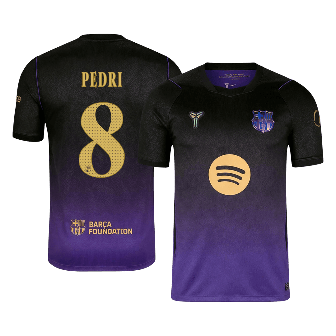 PEDRI #8 Barcelona Extérieur Maillot 2026/27 Black/Purple - UCL