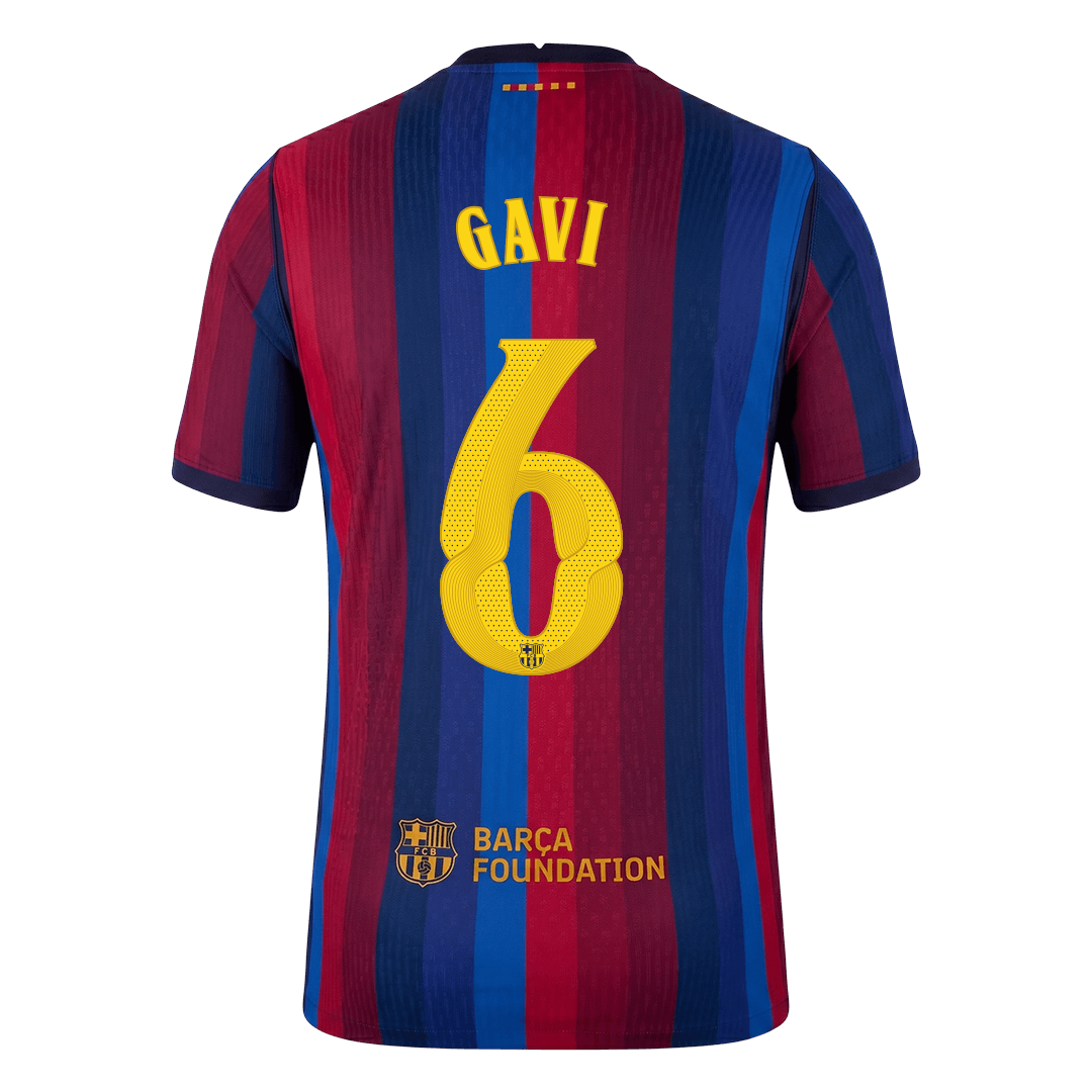 GAVI #6 Barcelona Domicile Maillot 2026/27 Rouge&Bleu Joueur - UCL
