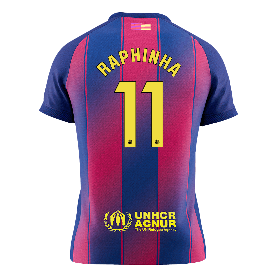 RAPHINHA #11 Barcelone Domicile Maillot 2025/26 Rouge&Bleu - Super