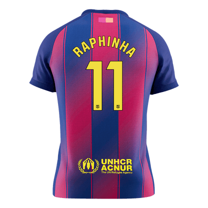 RAPHINHA #11 Barcelone Domicile Maillot 2025/26 Rouge&Bleu - Super