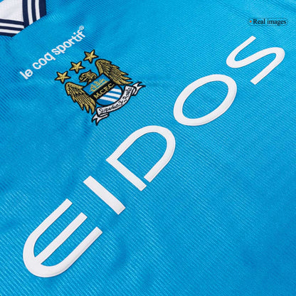 Retro Manchester City Domicile Maillot 1999/01 Bleu