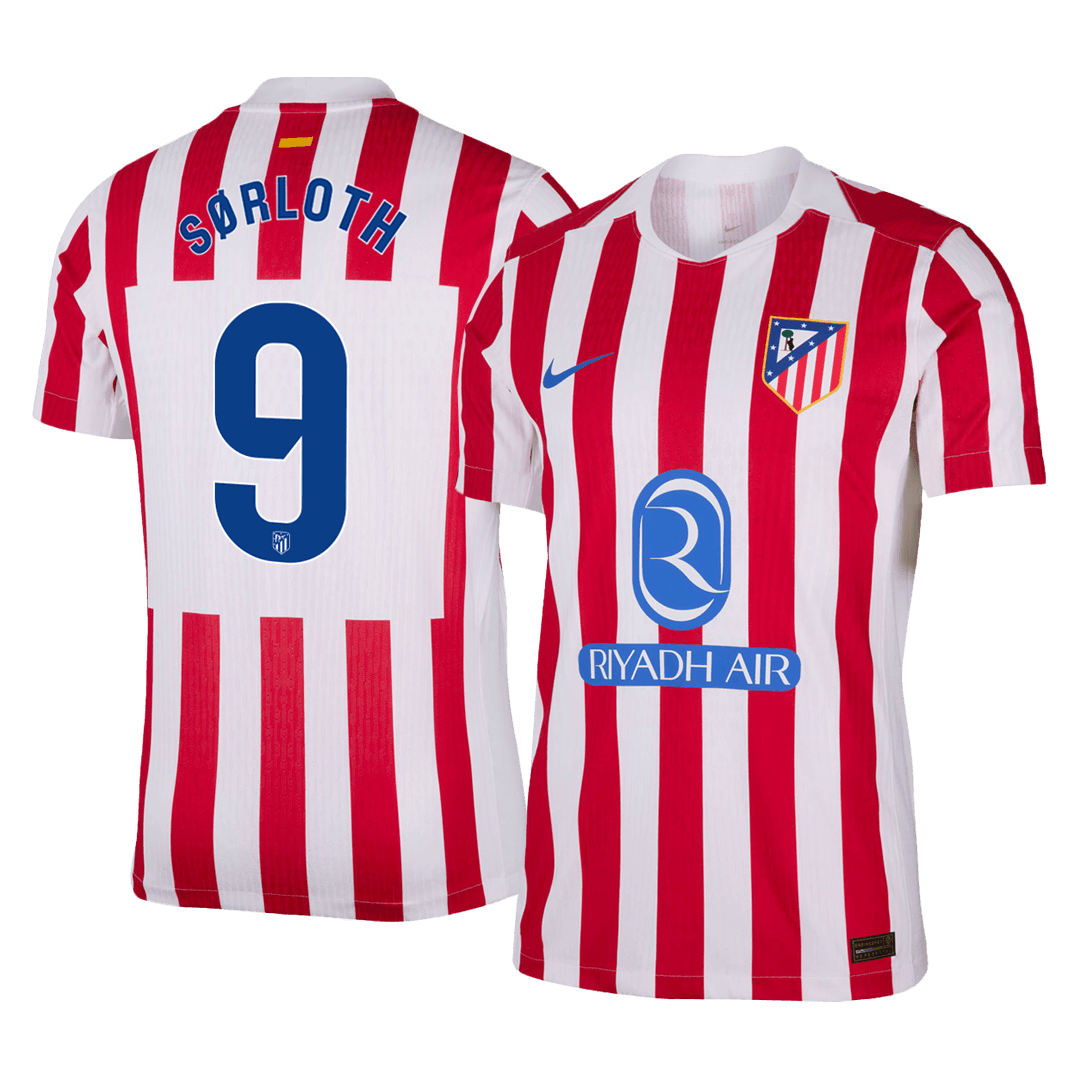 SØRLOTH #9 Atletico Madrid Domicile Maillot 2025/26 Rouge&Blanc Joueur
