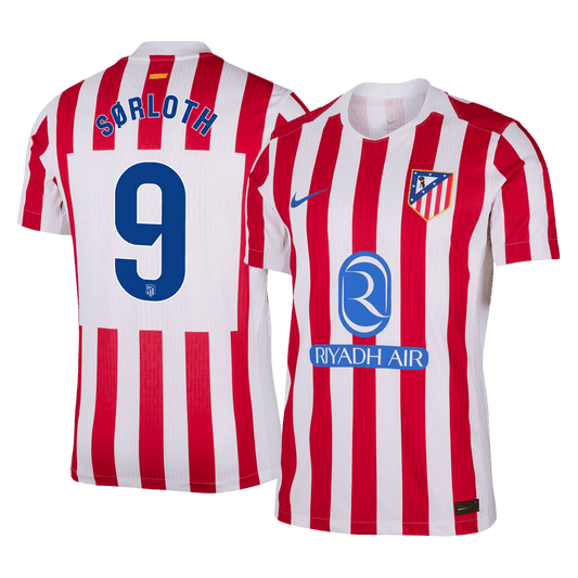 SØRLOTH #9 Atletico Madrid Domicile Maillot 2025/26 Rouge&Blanc Joueur
