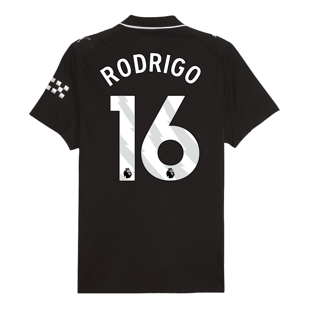 RODRIGO #16 Manchester City Extérieur Maillot 2025/26 Noir Joueur