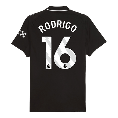 RODRIGO #16 Manchester City Extérieur Maillot 2025/26 Noir Joueur