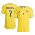LUIS DÍAZ #7 Colombie Maillot Domicile - Coupe du Monde 2026 Jaune Joueur