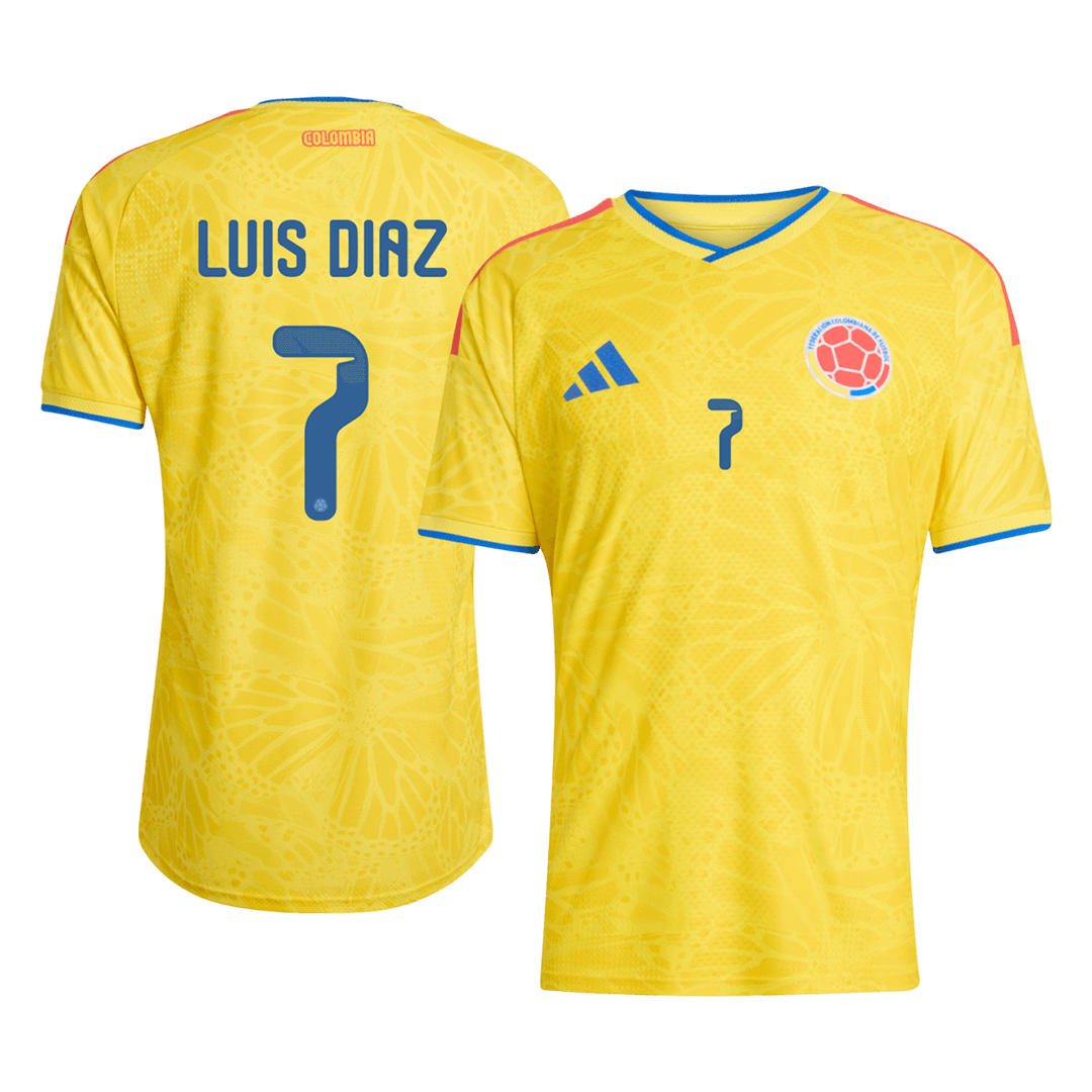 LUIS DÍAZ #7 Colombie Maillot Domicile - Coupe du Monde 2026 Jaune Joueur