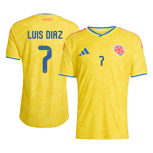 LUIS DÍAZ #7 Colombie Maillot Domicile - Coupe du Monde 2026 Jaune Joueur
