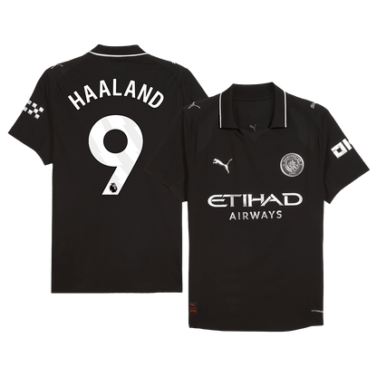 HAALAND #9 Manchester City Maillot Extérieur 2025/26 Noir Joueur