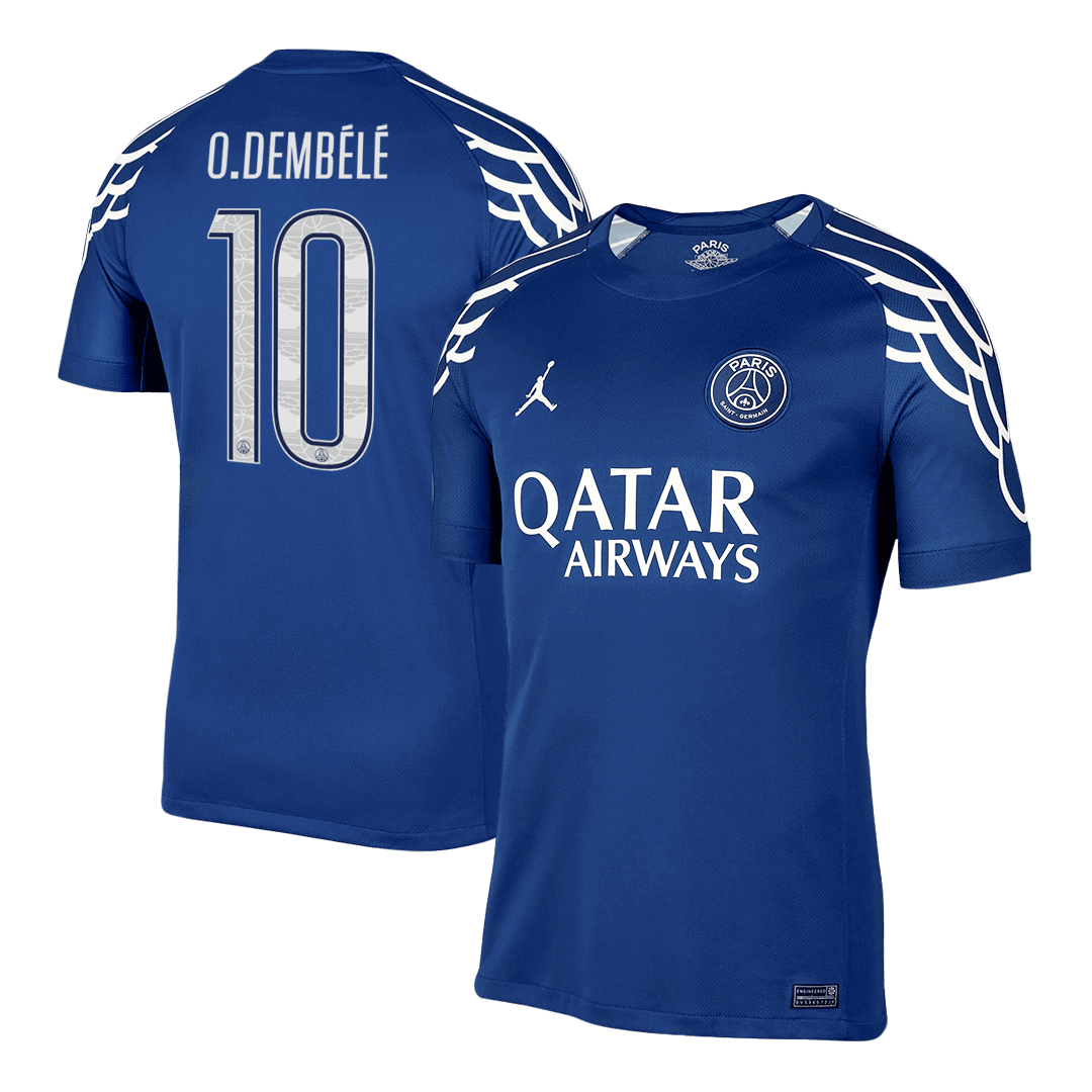 O.DEMBÉLÉ #10 PSG Fourth Away Maillot 2024/25 Bleu marine - UCL