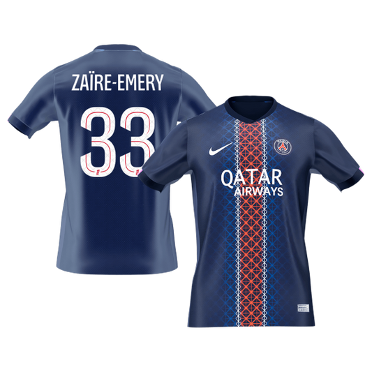 ZAÏRE EMERY #33 PSG Domicile Maillot 2025/26 Bleu marine - Superbe
