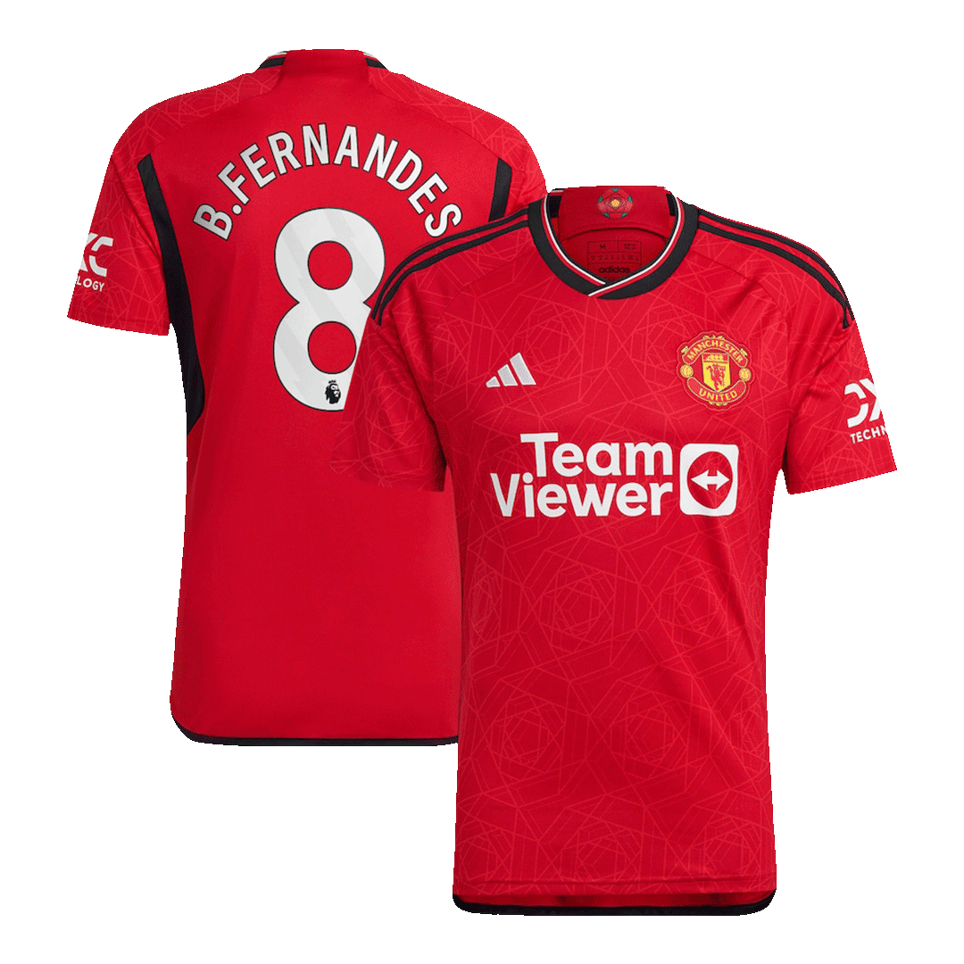 B.FERNANDES #8 Manchester United Domicile Maillot 2023/24 Rouge