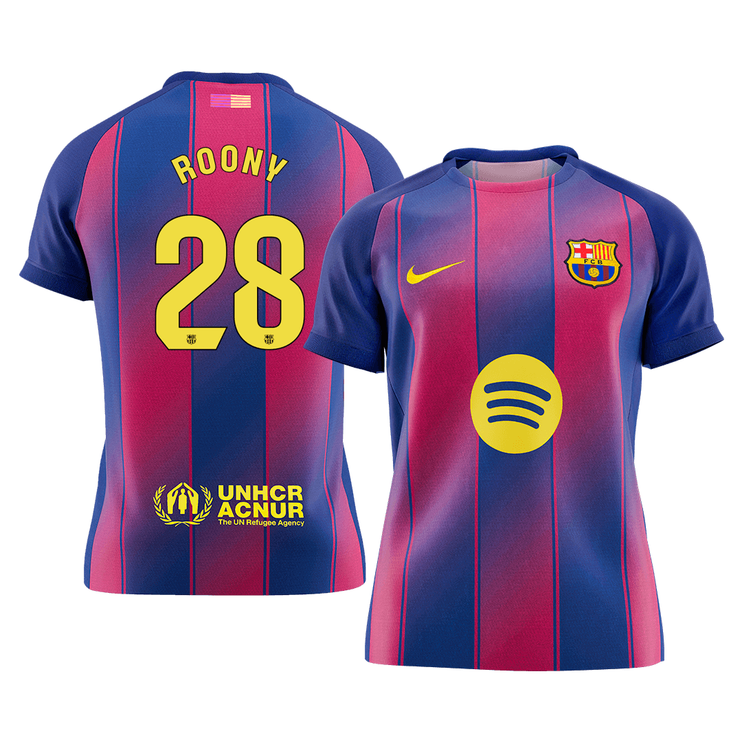 ROONY #28 Barcelona Domicile Maillot 2025/26 Rouge&Bleu - Super