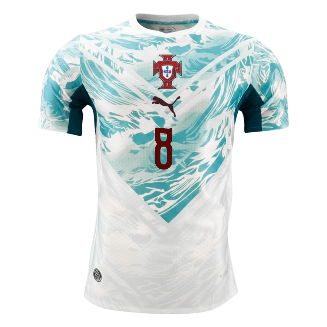 B.FERNANDES #8 Portugal Extérieur Maillot - Coupe du Monde 2026 Blanc&Vert Joueur