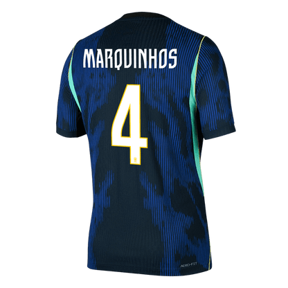 MARQUINHOS #4 Brésil Maillot Extérieur - Coupe du Monde 2026 Bleu Marine Joueur