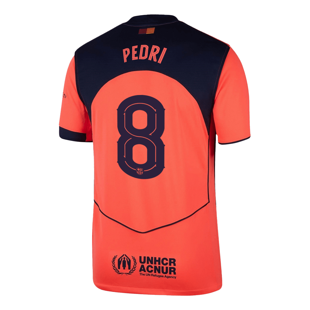 PEDRI #8 Barcelone Troisième Maillot 2025/26 Orange - UCL