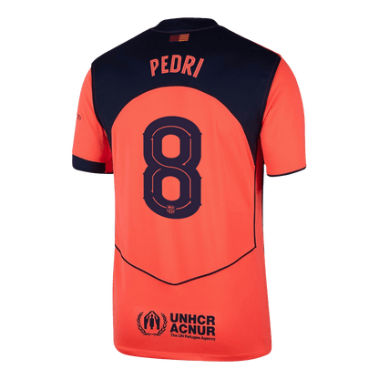 PEDRI #8 Barcelone Troisième Maillot 2025/26 Orange - UCL
