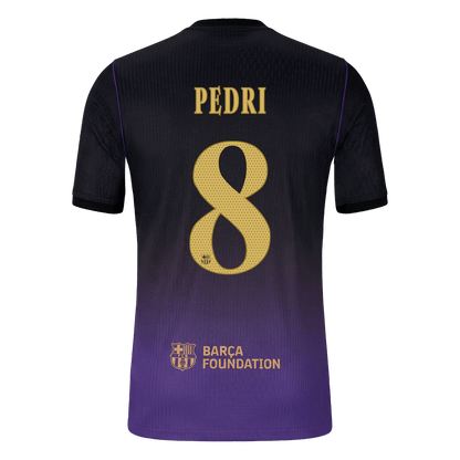 PEDRI #8 Barcelona Extérieur Maillot 2026/27 Black/Purple Joueur - UCL