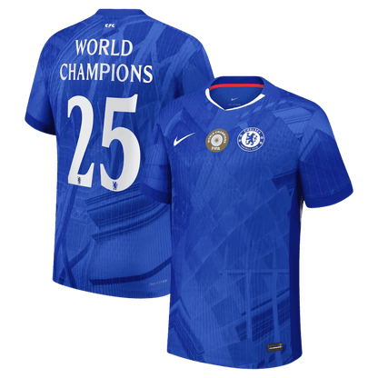 CHAMPIONS DU MONDE #25 Chelsea Maillot Domicile 2025/26 Bleu Joueur